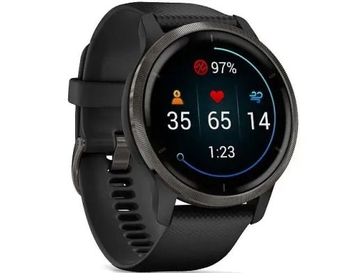 Смарт-часы Garmin Venu 2 Slate Stainless Steel Bezel with Black Case and Silicone Band (010-02430-11/01) фото №3