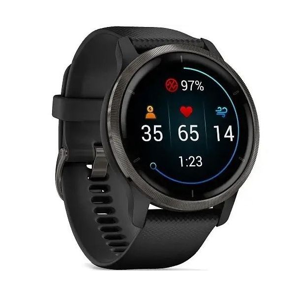 Смарт-часы Garmin Venu 2 Slate Stainless Steel Bezel with Black Case and Silicone Band (010-02430-11/01) фото №3