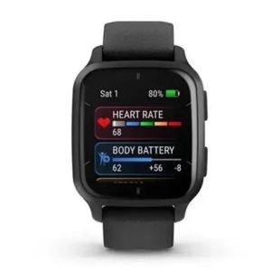 Смарт-часы Garmin Venu Sq 2 – Music Edition Slate Aluminum Bezel with Black Case and Silicone Band (010-02700-