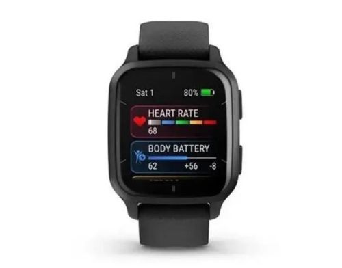 Смарт-часы Garmin Venu Sq 2 – Music Edition Slate Aluminum Bezel with Black Case and Silicone Band (010-02700- фото №2