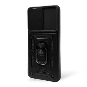 Чехол для Motorola Moto G84 PAYM0011RS бронированный с кольцом-держателем подставкой со шторкой чёрный