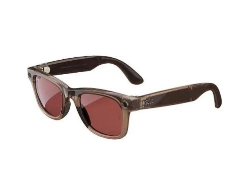 Смарт-очки Ray-Ban Meta Wayfarer Shiny Warm Stone Frame Clear/Watermelon Red Transitions Lenses (RW4008 6705P5 53-22) фото №2