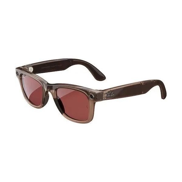 Смарт-очки Ray-Ban Meta Wayfarer Shiny Warm Stone Frame Clear/Watermelon Red Transitions Lenses (RW4008 6705P5 53-22) фото №2