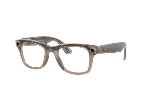 Смарт-очки Ray-Ban Meta Wayfarer Shiny Warm Stone Frame Clear/Watermelon Red Transitions Lenses (RW4008 6705P5 53-22) фото №3