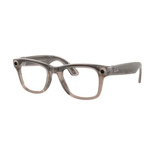 Смарт-очки Ray-Ban Meta Wayfarer Shiny Warm Stone Frame Clear/Watermelon Red Transitions Lenses (RW4008 6705P5 53-22) фото №3