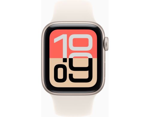 Apple Watch SE 3 GPS 40mm Starlight Alu. Case w. Starlight S. Band - M/L (MEH54) фото №2