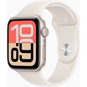 Apple Watch SE 3 GPS 44mm Starlight Alu. Case w. Starlight S. Band - M/L (MEHJ4)