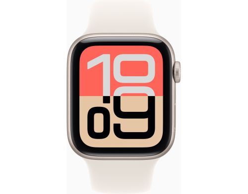 Apple Watch SE 3 GPS 44mm Starlight Alu. Case w. Starlight S. Band - M/L (MEHJ4) фото №2