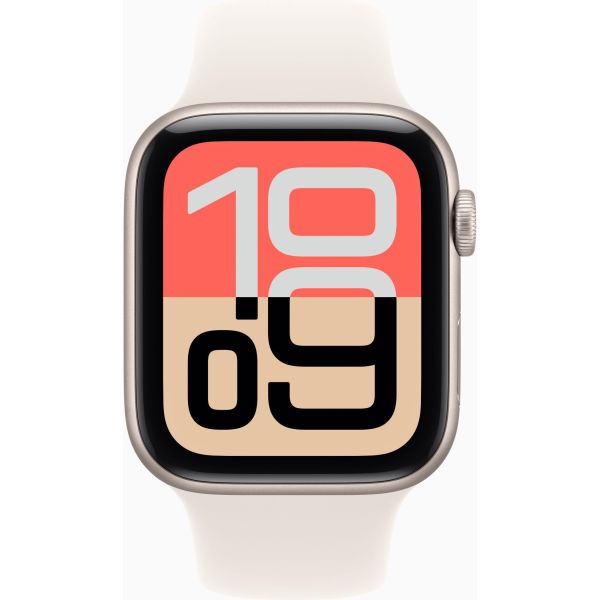 Apple Watch SE 3 GPS 44mm Starlight Alu. Case w. Starlight S. Band - M/L (MEHJ4) фото №2