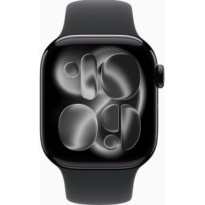 Apple Watch Series 11 GPS 42mm Jet Black Alu. Case w. Black S. Band - S/M (MEQT4)