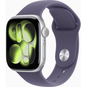 Apple Watch Series 11 GPS 42mm Silver Aluminium Case with Purple Fog Sport Band - S/M (MEU64)