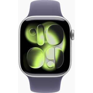 Apple Watch Series 11 GPS 42mm Silver Aluminium Case with Purple Fog Sport Band - S/M (MEU64)