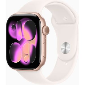 Apple Watch Series 11 GPS 46mm Rose Gold Alu. Case w. Light Blush S. Band - M/L (MEV74)