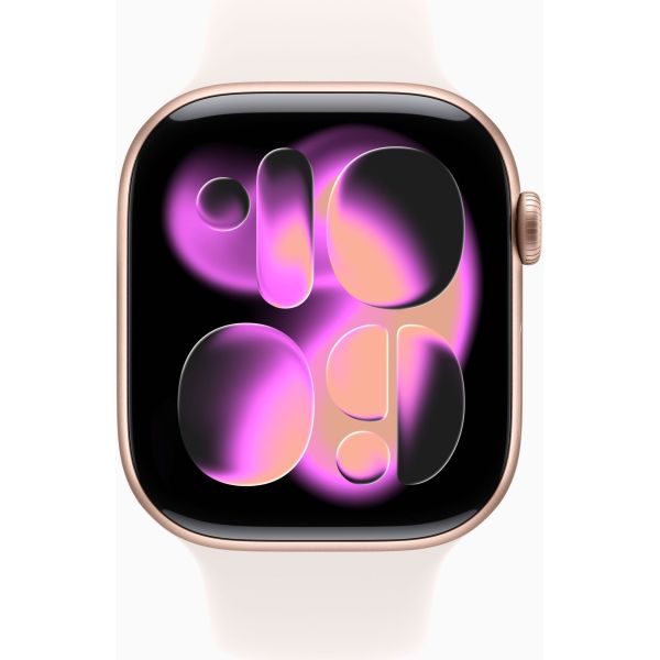 Apple Watch Series 11 GPS 46mm Rose Gold Alu. Case w. Light Blush S. Band - S/M (MEV64) фото №2