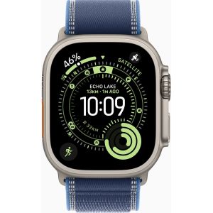 Apple Watch Ultra 3 GPS + Cellular 49mm Natural Tit. Case w. Blue/Bright Blue Trail Loop - S/M (MEWR4)