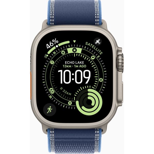 Apple Watch Ultra 3 GPS + Cellular 49mm Natural Tit. Case w. Blue/Bright Blue Trail Loop - M/L (MEWU4) фото №2