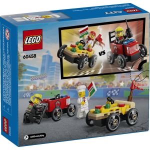 Блочный конструктор LEGO City «Пицца-авто против пожарной машины» Набор гонок (60458)