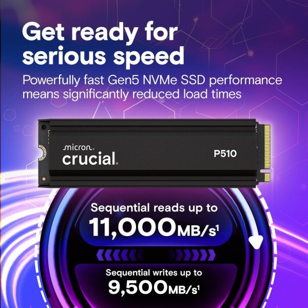 SSD накопитель Crucial P510 1 TB with Heatsink (CT1000P510SSD5) фото №2