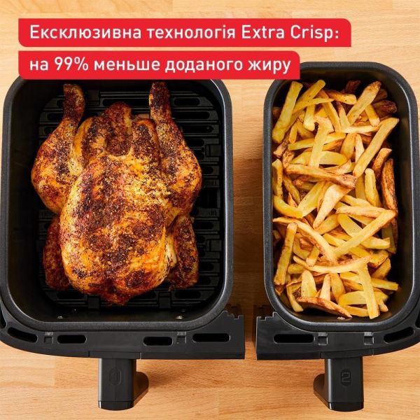 Мультипечь (аэрофритюрница) Tefal Dual Easy Fry&Grill Air Fryer EY905B10 фото №3