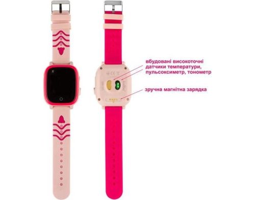 Дитячий смарт-годинник AmiGo GO005 4G WIFI Thermometer Pink фото №2