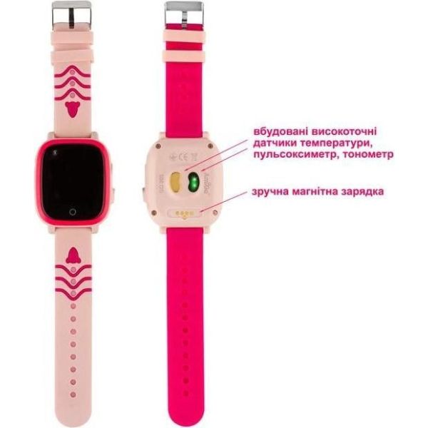 Дитячий смарт-годинник AmiGo GO005 4G WIFI Thermometer Pink фото №2
