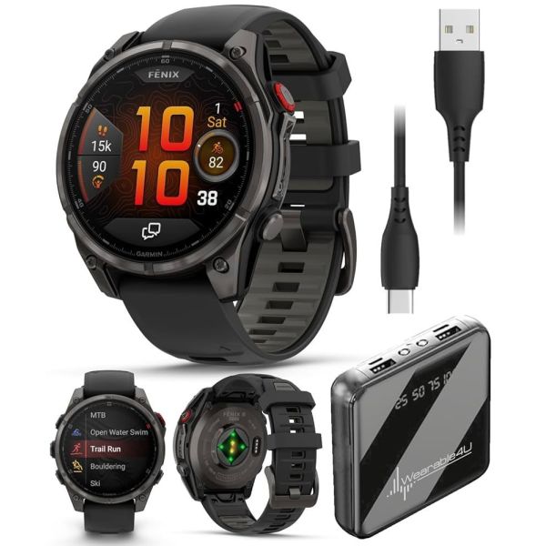 Смарт-часы Garmin Fenix 8 Pro 47 mm AMOLED Titanium with Graphite/Black (010-03198-10/11) фото №2
