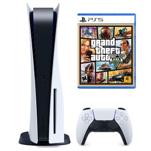 Приставка Sony PlayStation 5 White с Blu-Ray приводом 825 Gb Б.У. + Grand Theft Auto V (GTA 5)