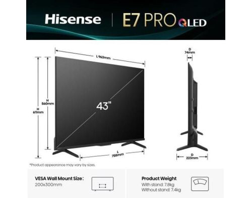 Телевізор Hisense 43E7Q фото №2