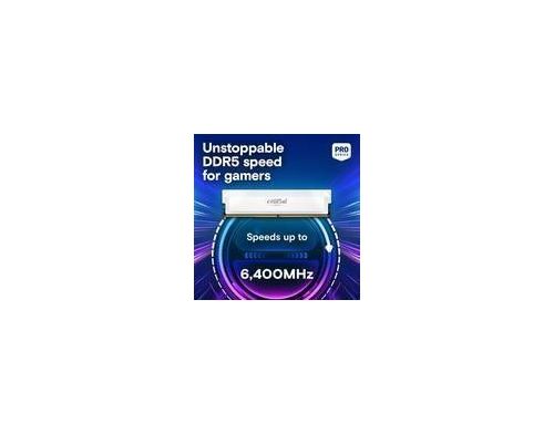 Оперативная память DDR5 32 Gb (6400 MHz) (Kit 16 Gb x 2) Crucial Pro White (CP2K16G64C38U5W) фото №3