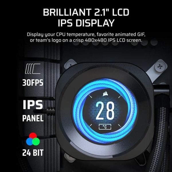 Система водяного охлаждения Corsair Nautilus 240 RS LCD (CW-9061031-WW) фото №3