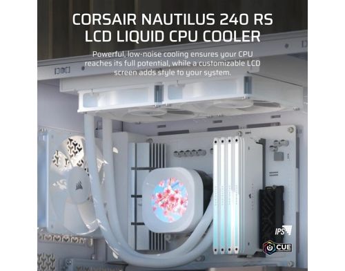 Система водяного охлаждения Corsair Nautilus 240 RS LCD White (CW-9061032-WW) фото №2