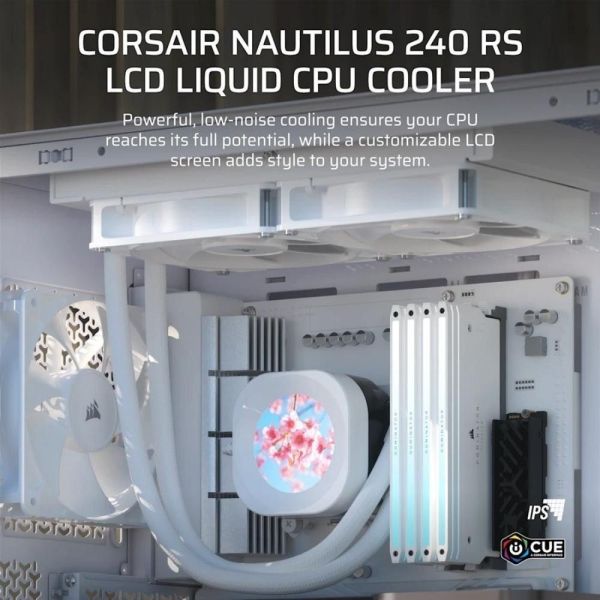 Система водяного охлаждения Corsair Nautilus 240 RS LCD White (CW-9061032-WW) фото №2