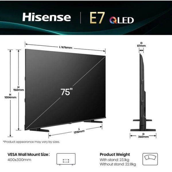 Телевизор Hisense 75E7Q фото №3
