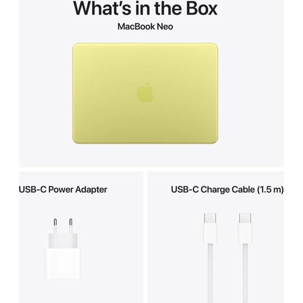 Ноутбук Apple MacBook Neo A18 Pro Chip 13 8/256GB Citrus (MHFD4) фото №3