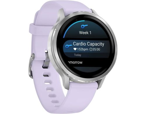 Смарт-часы Garmin Venu 4 41 mm Silver with Periwinkle Silicone Band (010-03013-01) фото №2