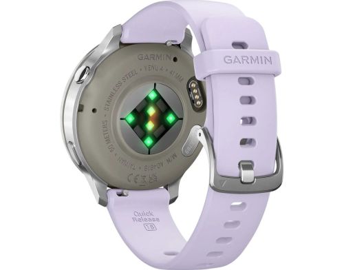 Смарт-часы Garmin Venu 4 41 mm Silver with Periwinkle Silicone Band (010-03013-01) фото №3