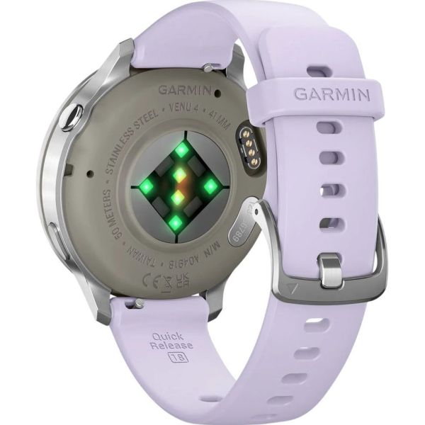 Смарт-часы Garmin Venu 4 41 mm Silver with Periwinkle Silicone Band (010-03013-01) фото №3