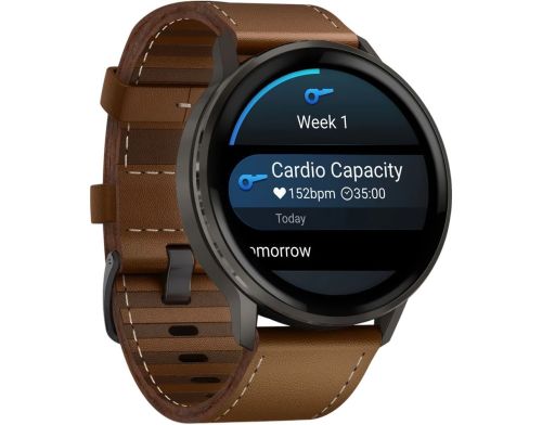 Смарт-часы Garmin Venu 4 45 mm Slate with Brown Leather Band (010-03014-03) фото №2