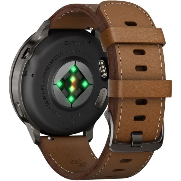 Смарт-часы Garmin Venu 4 45 mm Slate with Brown Leather Band (010-03014-03) фото №3