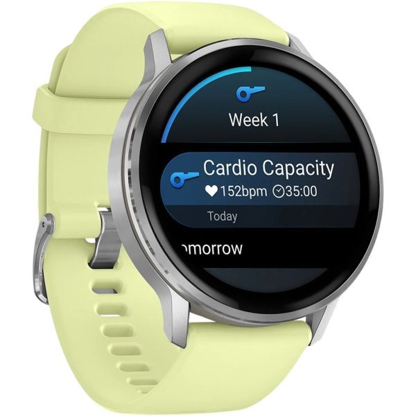 Garmin Venu 4 45 mm Silver with Citron Silicone Band (010-03014-02) фото №3