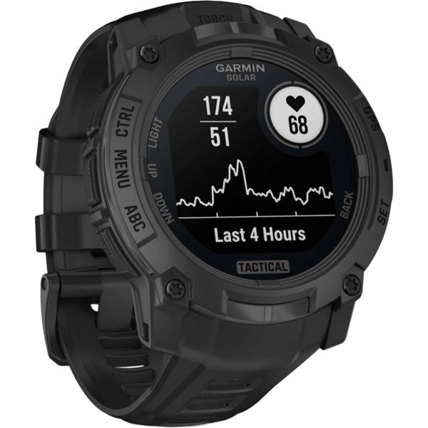 Смарт-часы Garmin Instinct 3 50mm Solar Tactical Edition Black with Black Band (010-02935-50/90) фото №3