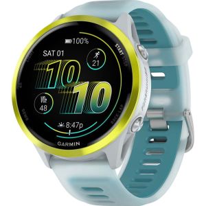 Смарт-часы Garmin Forerunner 570 47mm Amp Yellow Aluminum w. Translucent Whitestone/Turquoise Band (010-02971-01)