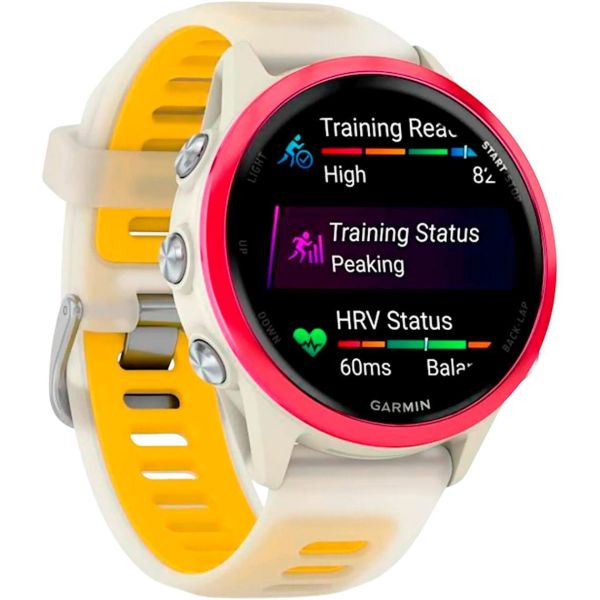 Смарт-часы Garmin Forerunner 570 42mm Raspberry Aluminum w. Translucent Bone/Mango Band (010-02970-02/42) фото №3