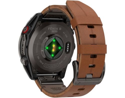 Смарт-часы Garmin Fenix 8 Pro 47 mm AMOLED Carbon Gray DLC Titanium with Chestnut Leather Band (010-03198-40) фото №2