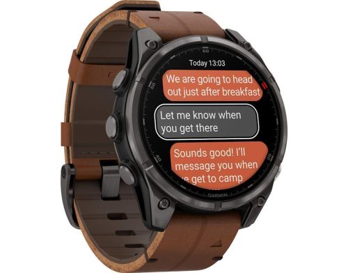 Смарт-часы Garmin Fenix 8 Pro 47 mm AMOLED Carbon Gray DLC Titanium with Chestnut Leather Band (010-03198-40) фото №3