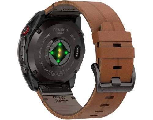 Смарт-часы Garmin Fenix 8 Pro 51 mm AMOLED Carbon Gray DLC Titanium with Chestnut Leather Band (010-03199-40) фото №3