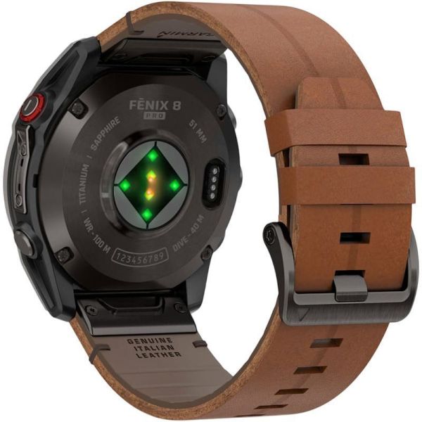 Смарт-часы Garmin Fenix 8 Pro 51 mm AMOLED Carbon Gray DLC Titanium with Chestnut Leather Band (010-03199-40) фото №3