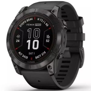 Смарт-часы Garmin Fenix 7X Pro Sapphire Solar Carbon G. DLC Tit. with Black Band (010-02778-10/11/54)