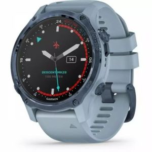 Смарт-часы Garmin Descent Mk2S Mineral Blue with Sea Foam Silicone Band (010-02403-07)