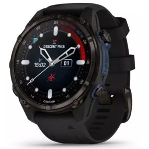 Смарт-часы Garmin Descent Mk3i – 43 mm Carbon Gray DLC Titanium w. Black Silicone Band (010-02753-10/11)